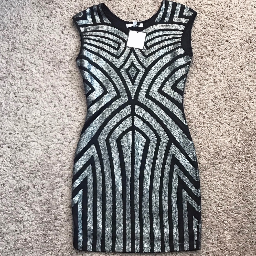 Romeo + Juliet Silver Sparkling Black Dress